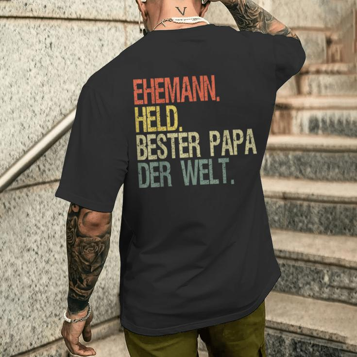 Held Beste Papa Der Welt Help S T-Shirt mit Rückendruck Geschenke für Ihn