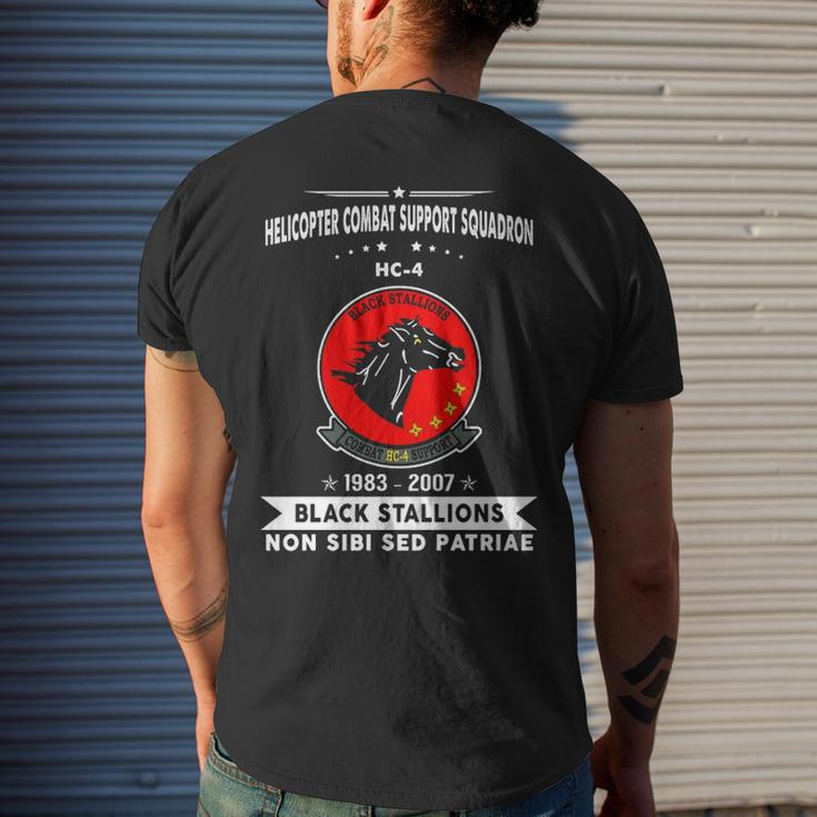 Helicopter Combat Support Squadron 4 Hc 4 Helsuppron 4 Black Stallions Men's T-shirt Back Print Gifts for Him