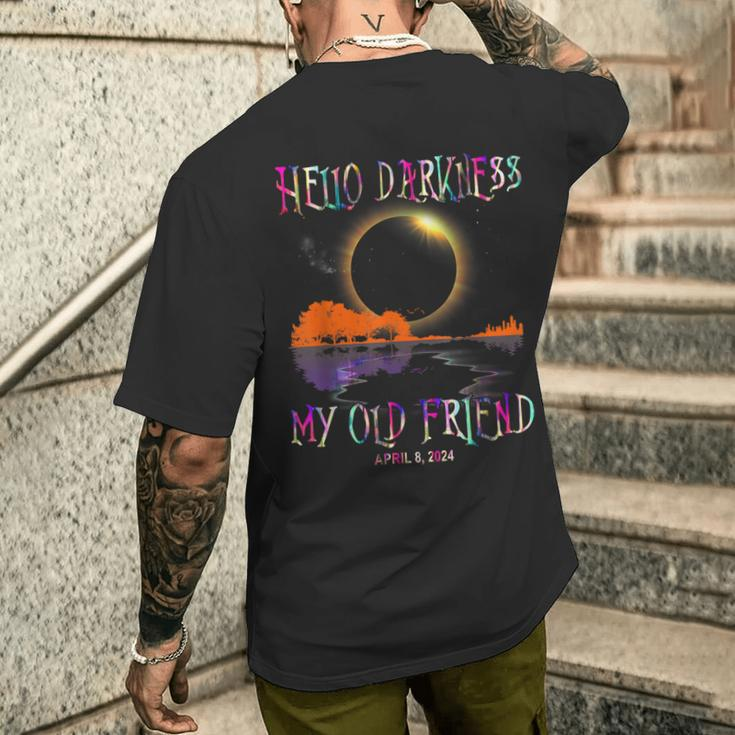 Hello Darkness My Old Friend Guitar Landscape April 08 2024 Men's T-shirt Back Print Gifts for Him