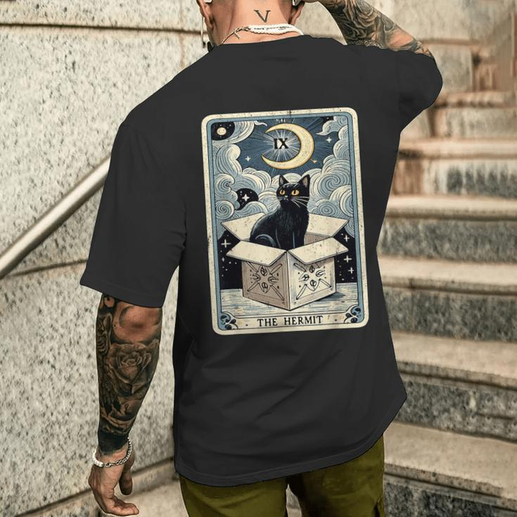 The Hermit Tarot Card Cat In Box Mystic Cat Men's T-shirt Back Print Gifts for Him