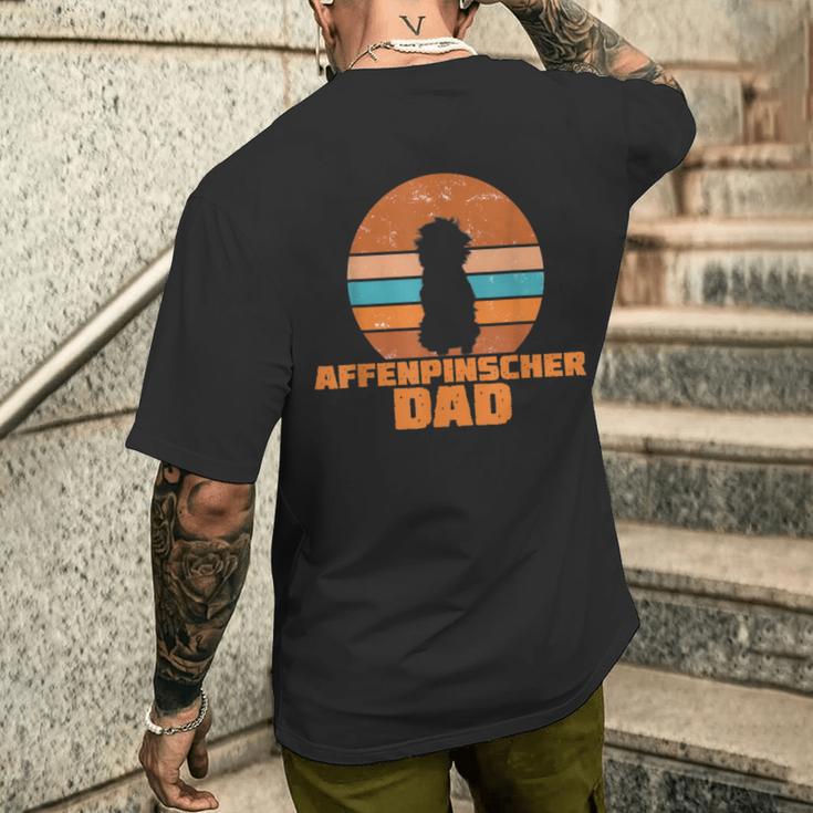 Herren Affenpinscher Dad Papaintage Hund Hunde Pfote Pfoten T-Shirt mit Rückendruck Geschenke für Ihn