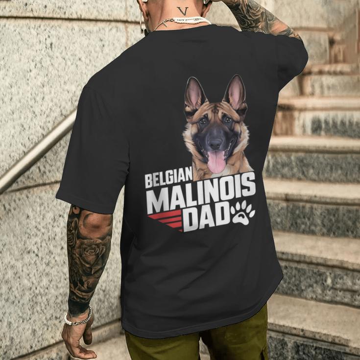 Herren Belgischer Malinois Hund Papa Belgischer Schäferhund Hundebesitzer Papa T-Shirt mit Rückendruck Geschenke für Ihn