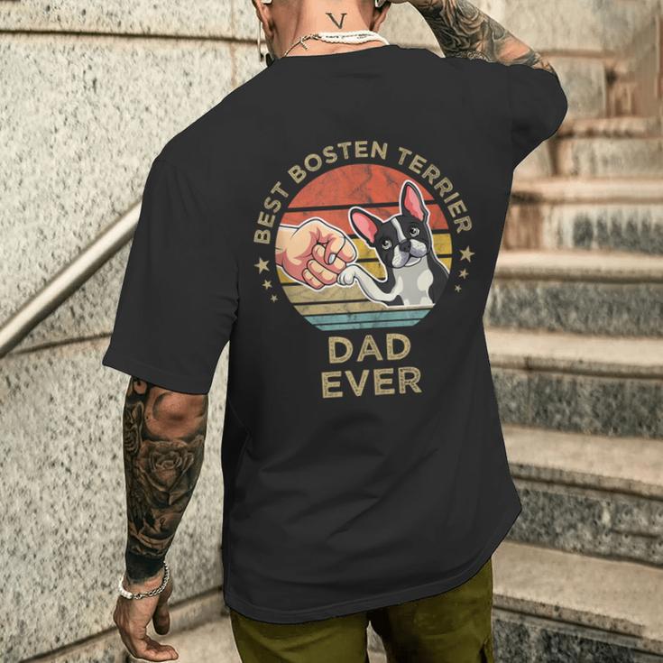 Herren Best Bosten Terrier Dad Ever Hund Bostie Papaateratertag T-Shirt mit Rückendruck Geschenke für Ihn