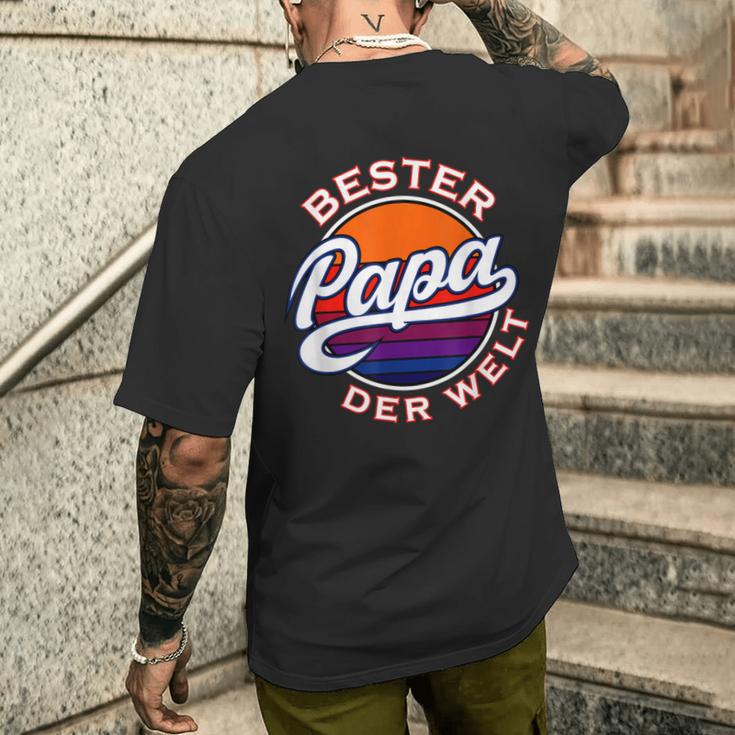 Herren Bester Papa Der Welt 1Atertag -Atertagsgeschenk T-Shirt mit Rückendruck Geschenke für Ihn