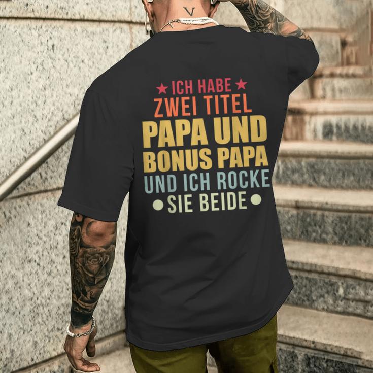 Herren Bonus Papa Papa Stiefvater T-Shirt mit Rückendruck Geschenke für Ihn