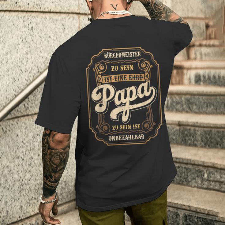 Herren Bürgermeister Papa Ehreatertag Orstvorsteherater T-Shirt mit Rückendruck Geschenke für Ihn