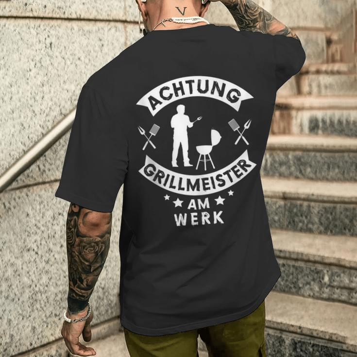 Herren Grillmeister Papa Grillen Grillfan Bbq Barbecueater T-Shirt mit Rückendruck Geschenke für Ihn