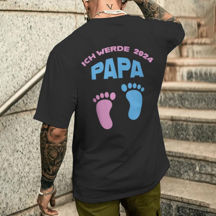 Herren Ich Werde Papa 2024 Werdenderater T-Shirt mit Rückendruck Geschenke für Ihn