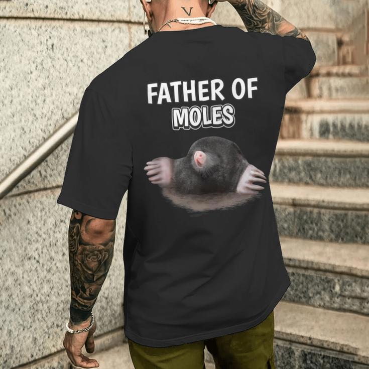 Herren Jungen Father Of Moles Papaatertag Maulwurf T-Shirt mit Rückendruck Geschenke für Ihn