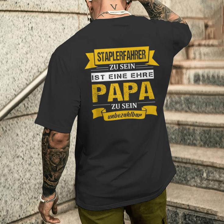 Herren Staplerfahrer Zu Sein Ist Eine Ehre Papa Zu Sein Unbezahlbar T-Shirt mit Rückendruck Geschenke für Ihn