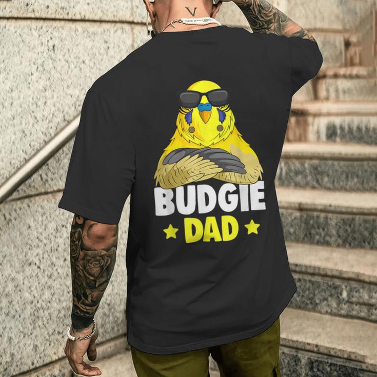 Herren Wellensittich Papa Sittich Wellensittich T-Shirt mit Rückendruck Geschenke für Ihn