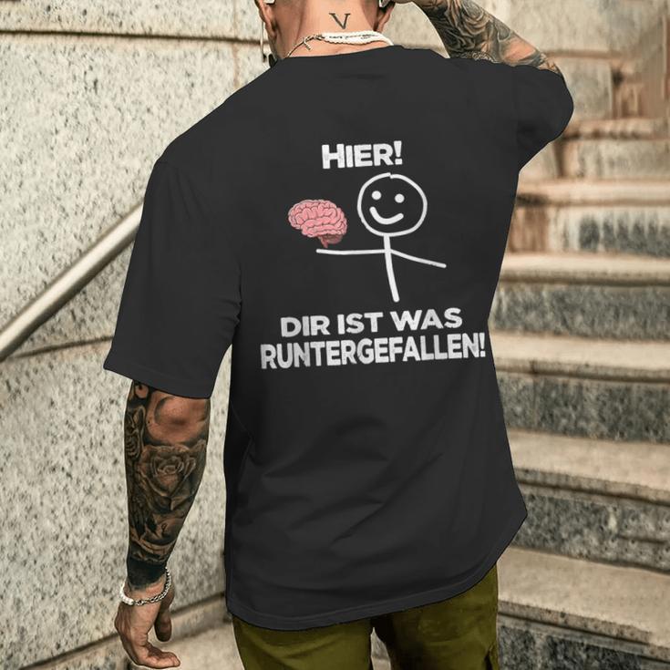 Hier Dir Ist Was Unterpfen T-Shirt mit Rückendruck Geschenke für Ihn