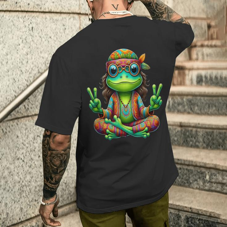 Hippie Blume Frieden Seele Liebe Frosch T-Shirt mit Rückendruck Geschenke für Ihn