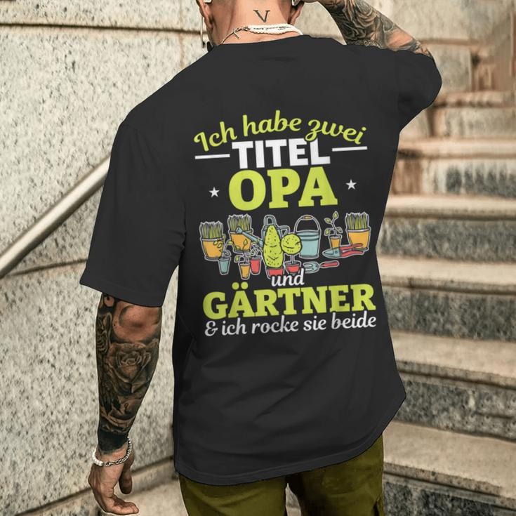 Hobbygärtner Opa Kurzärmliges Herren-T-Kurzärmliges Herren-T-Shirt - Ich Habe Zwei Titel Opa und Gärtner, Schwarz Geschenke für Ihn