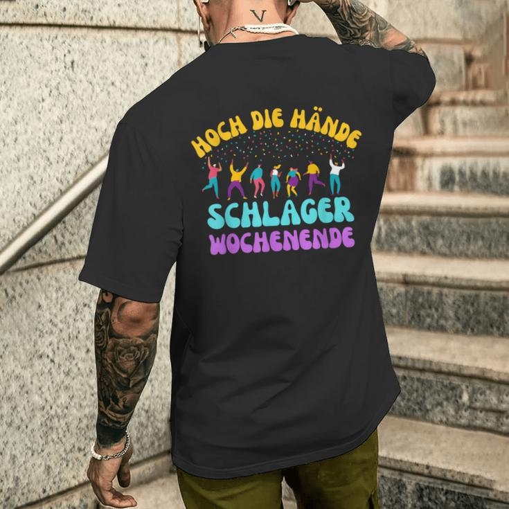 Hoch Die Hände Schlager Weekender Schlagerhit Schlagerparty T-Shirt mit Rückendruck Geschenke für Ihn
