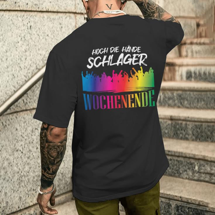 Hoch Die Hände Schlager Weekend Schlager Party Night S T-Shirt mit Rückendruck Geschenke für Ihn