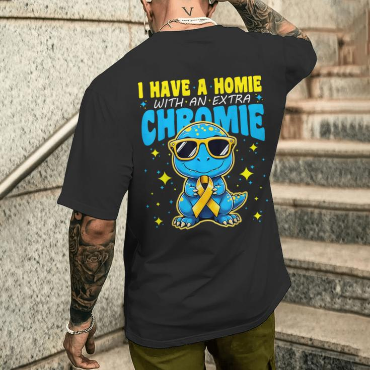 I Have A Homie With An Extra Chromie Down Syndrome Awareness Men's T-shirt Back Print Gifts for Him