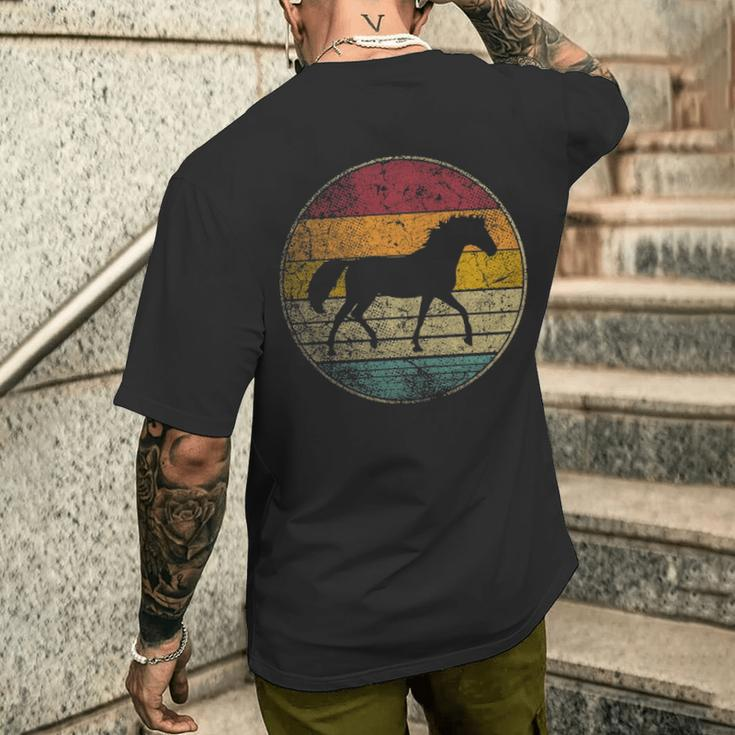 Horse Riding Love Equestrian Girl Vintage Distressed Retro Men's T-shirt Back Print Gifts for Him