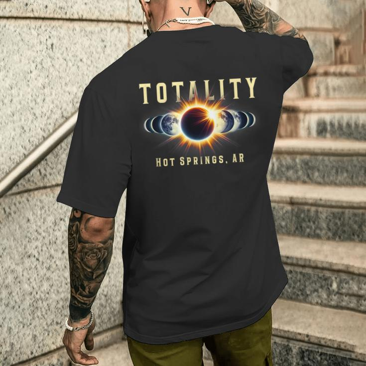 Hot Springs Ar 2024 Total Solar Eclipse Apr 8 Totality Men's T-shirt Back Print Gifts for Him