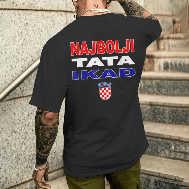 Hrvatska Father Croatia Flag Best Dad Ever Najbolji Tata Ikad T-Shirt mit Rückendruck Geschenke für Ihn