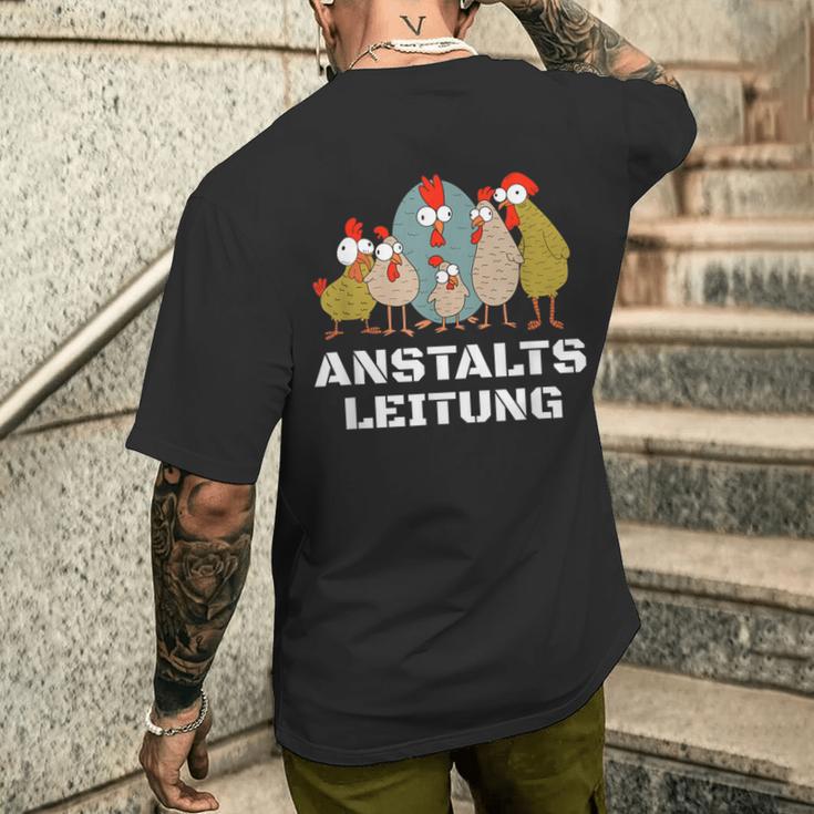 Hühner Anstaltleitung T-Shirt mit Rückendruck Geschenke für Ihn