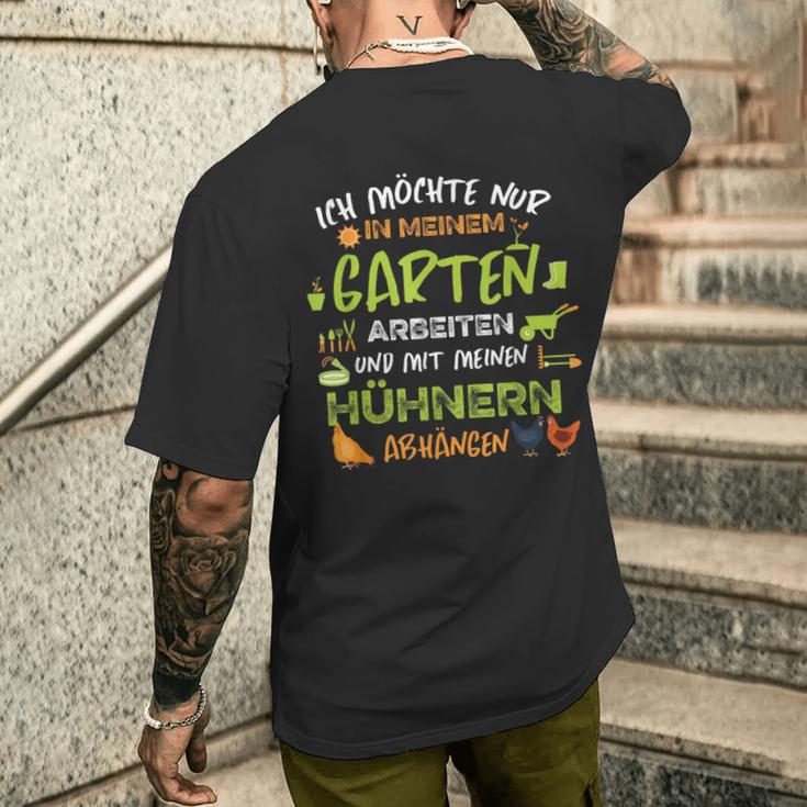 Hühnergartner Kurzärmliges Herren-T-Shirt: Ich möchte nur in meinem Garten arbeiten und Hühner halten Kurzärmliges Herren-T-Kurzärmliges Herren-T-Shirt Geschenke für Ihn