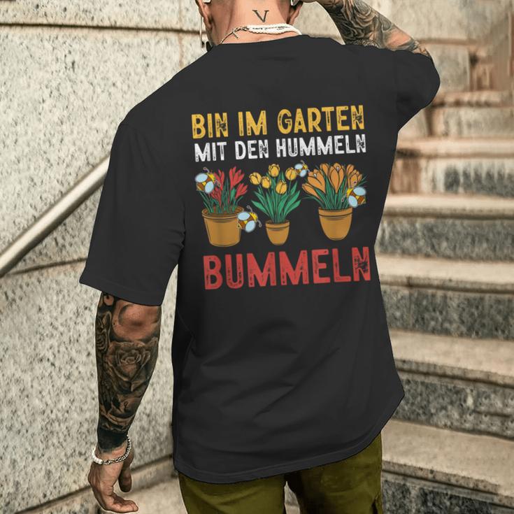 With Hummeln Bin Im Garten T-Shirt mit Rückendruck Geschenke für Ihn