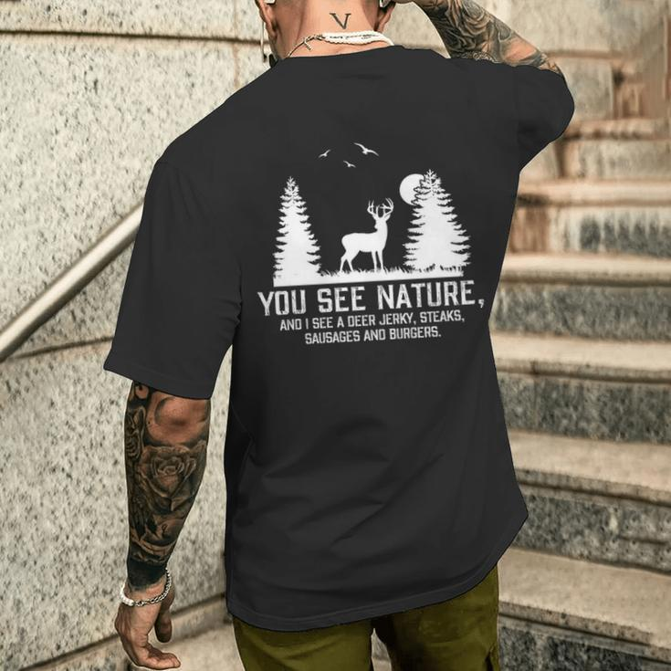 Hunting See Nature Hunting Men's T-shirt Back Print Gifts for Him