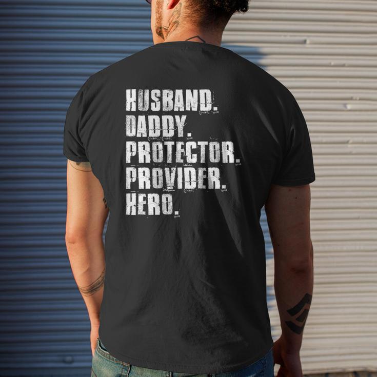 Husband Daddy Protector Provider Hero Father's Day Daddy Day Mens Back ...