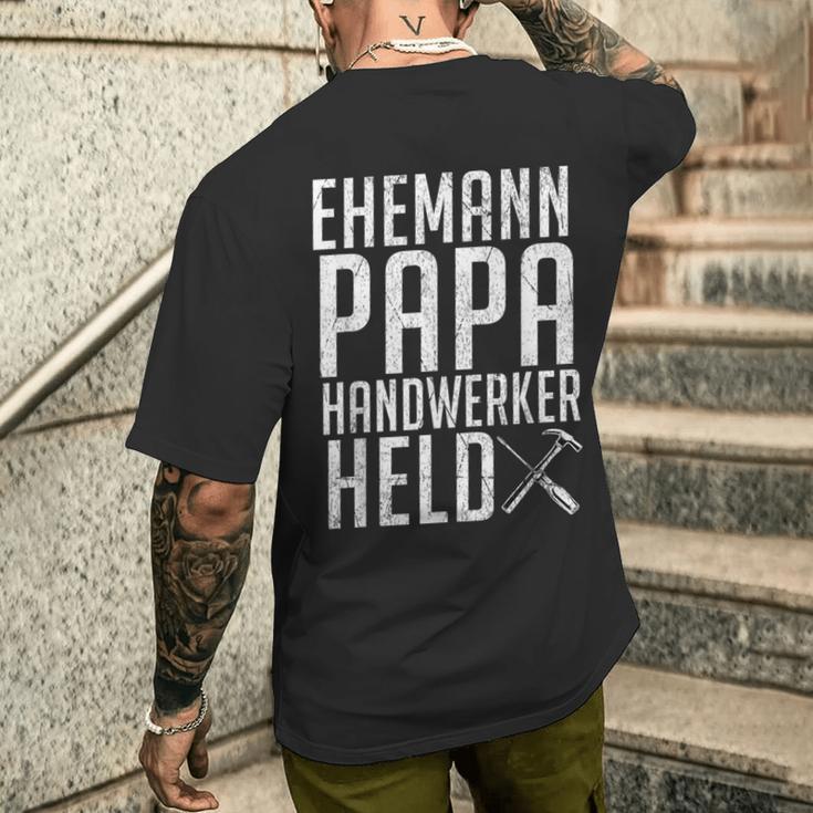 Husband Papa Handwerker Held Craft S T-Shirt mit Rückendruck Geschenke für Ihn