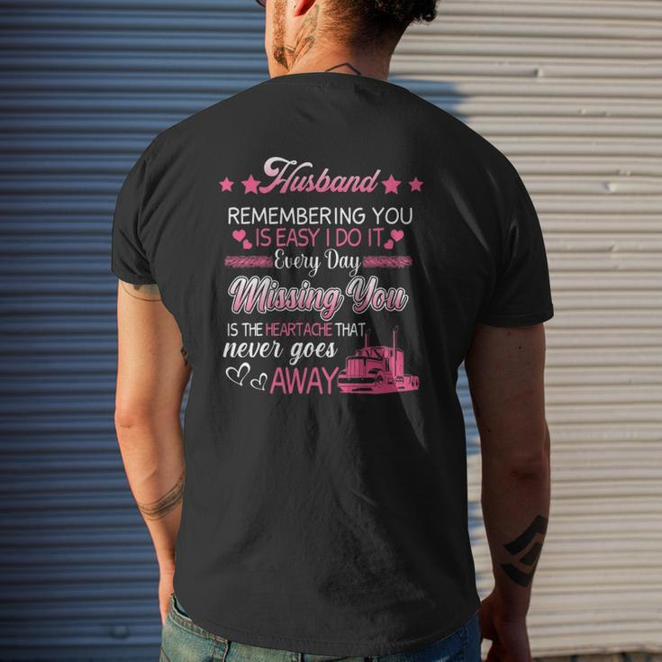 My Husband Truck Driver Proud Trucker Wife In Memories Mens Back Print T-shirt Gifts for Him