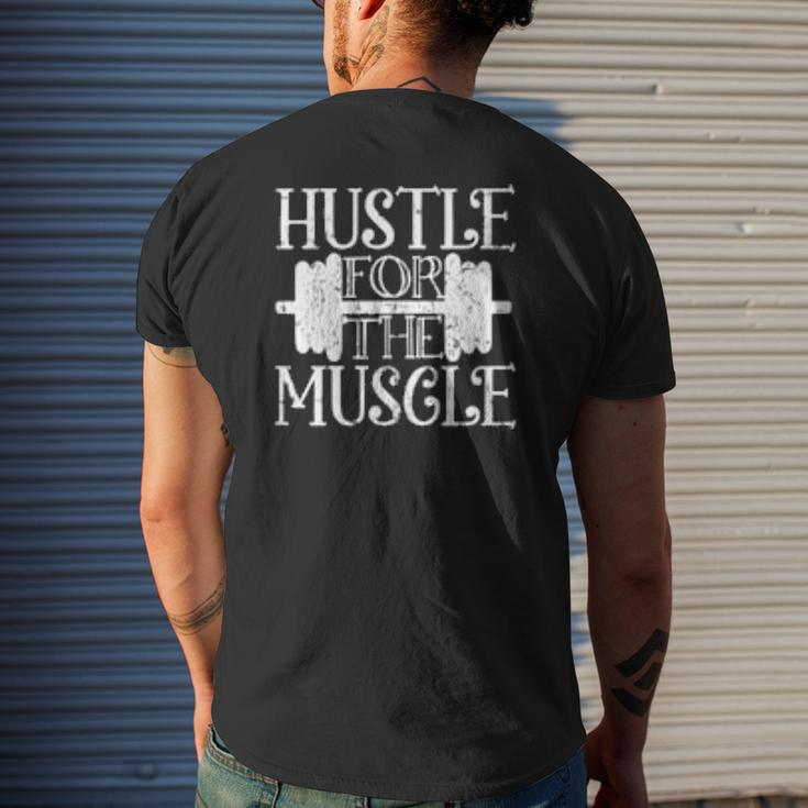 Hustle For The Muscle Mens Back Print T-shirt Gifts for Him