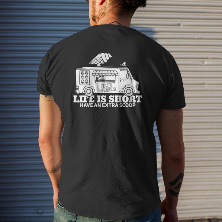 Ice Cream Truck Ice Cream Man Driver Mens Back Print T-shirt Gifts for Him