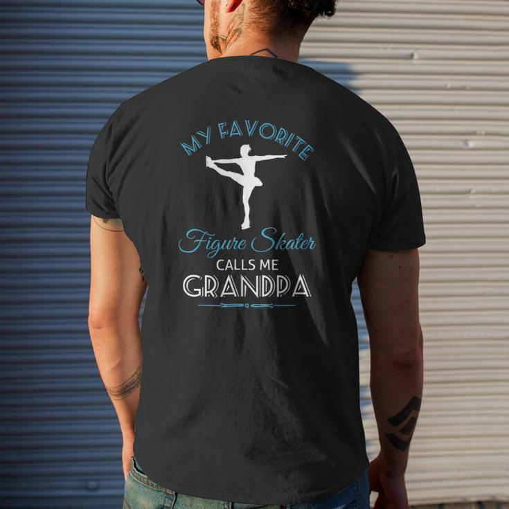 Ice Skating Grandpa Figure Skater Tee Mens Back Print T-shirt Gifts for Him