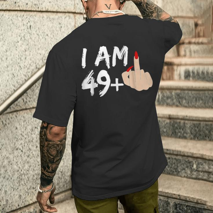 Ich Bin 49 Plus 1 Mittelfinger Zum 50 Geburtstag T-Shirt mit Rückendruck Geschenke für Ihn