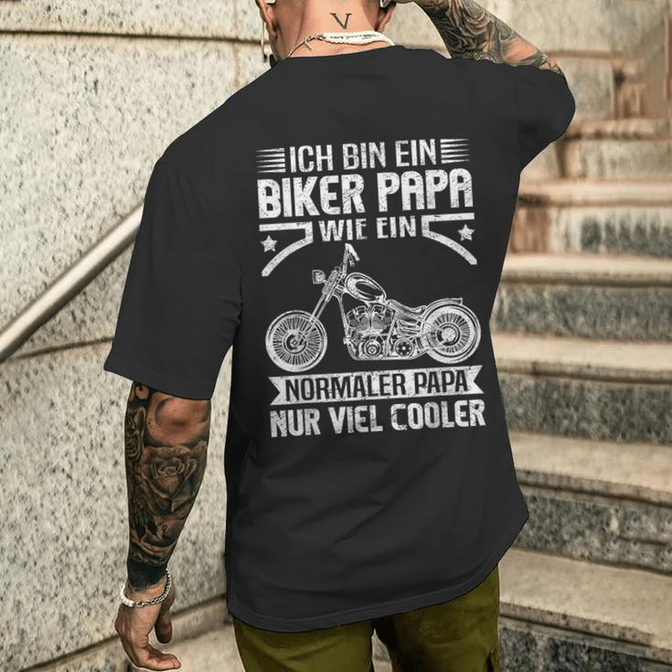 Ich Bin Ein Biker Papa Wie Ein Normal Papa Nuriel Cool S T-Shirt mit Rückendruck Geschenke für Ihn