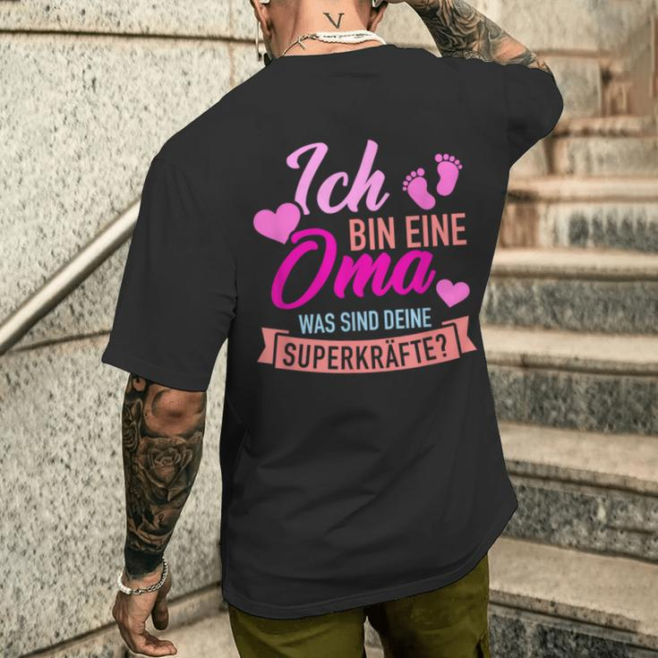 Ich Bin Eine Oma Was Sind Dein Superkraftte German Language T-Shirt mit Rückendruck Geschenke für Ihn