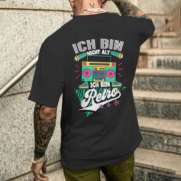 Ich Bin Nicht Alt Ich Bin Retro 90S Jahre S T-Shirt mit Rückendruck Geschenke für Ihn