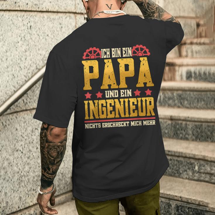 Ich Bin Papa Und Ein Ingenieur Nichts Erschrechrechmich Mehr T-Shirt mit Rückendruck Geschenke für Ihn