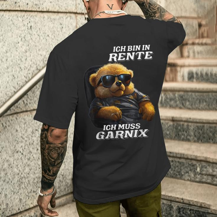 Ich Bin In Rente Ich Muss Garnix T-Shirt mit Rückendruck Geschenke für Ihn