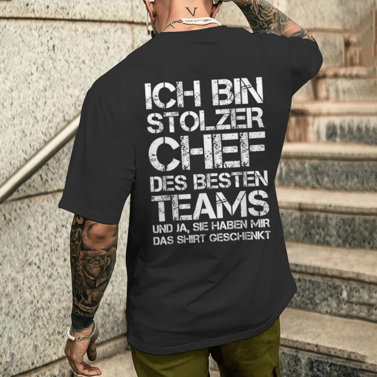 Ich Bin Stolzer Chef Des Besten Teams Employee T-Shirt mit Rückendruck Geschenke für Ihn