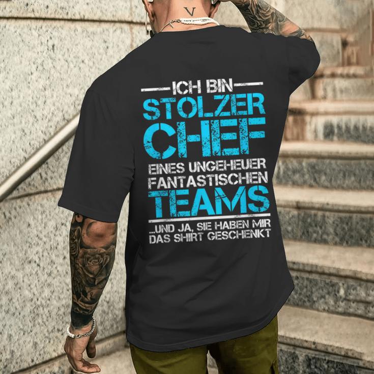 Ich Bin Stolzer Chef Einer Fantastischen Teams T-Shirt mit Rückendruck Geschenke für Ihn