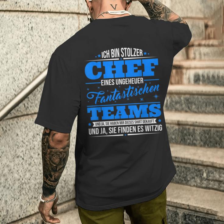 Ich Bin Stolzer Chef Eines Unheuer Fantastische Teams T-Shirt mit Rückendruck Geschenke für Ihn