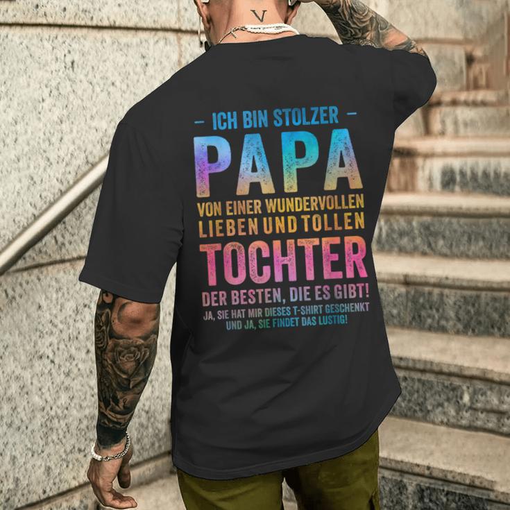 Ich Bin Stolzer Papa Einer Wundervolltochter T-Shirt mit Rückendruck Geschenke für Ihn