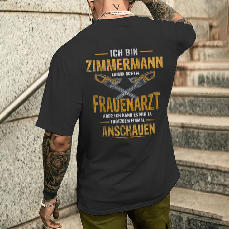 Ich Bin Zimmermann Und Keine Frauenarzt I'm Zimmermann Und Kein Frauen T-Shirt mit Rückendruck Geschenke für Ihn