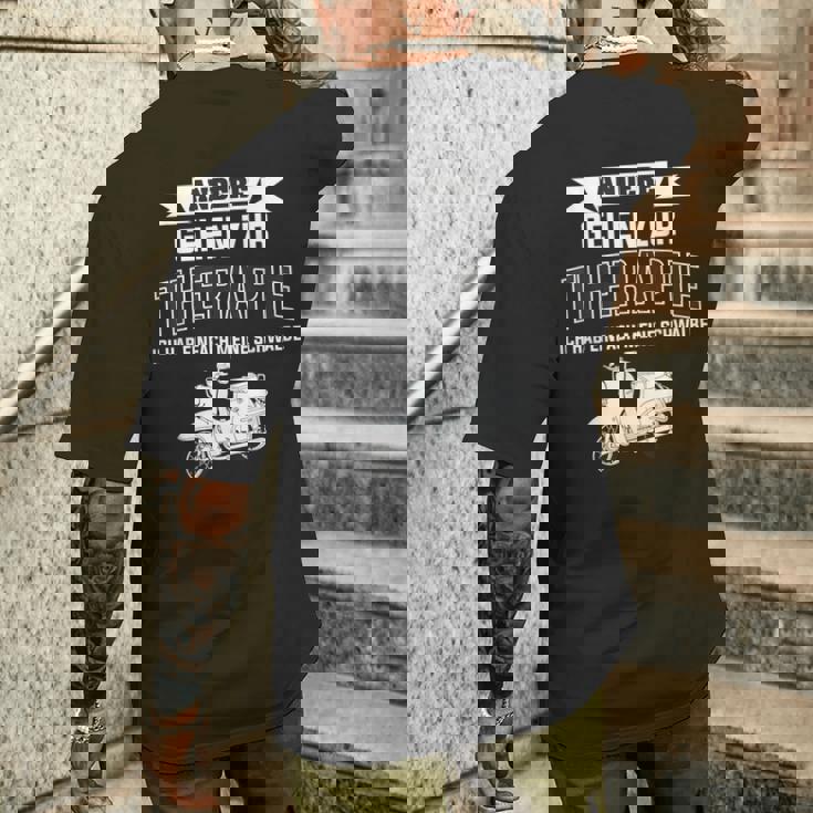 Ich Brauch Keine Therapie Schwalbenfahrer Schwalbe S51 T-Shirt mit Rückendruck Geschenke für Ihn