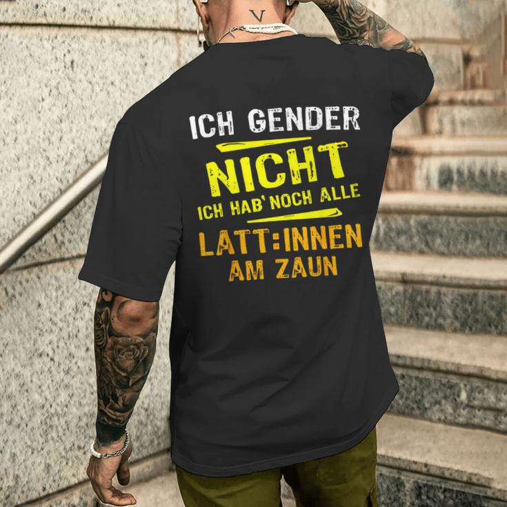 Ich Gender Nicht, Alle Latten Am Zaun Schwarz Kurzärmliges Herren-T-Kurzärmliges Herren-T-Shirt, Witziges Statement Geschenke für Ihn