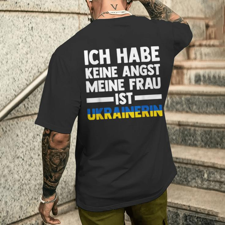 Ich Habe Keine Angst Meine Frau Ist Ukrainerin T-Shirt mit Rückendruck Geschenke für Ihn