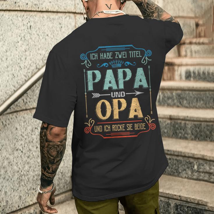 Ich Habe Zwei Titel Papa Und OpaIdea Grandpa T-Shirt mit Rückendruck Geschenke für Ihn