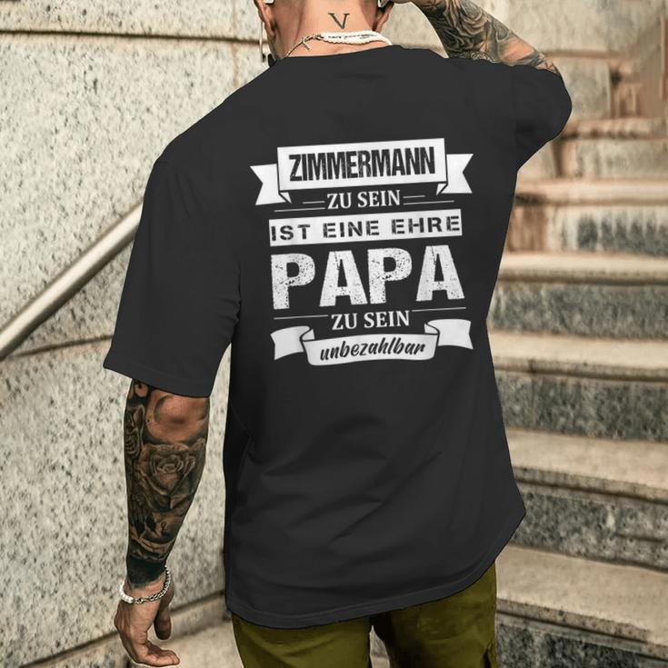 Ich Habe Zwei Titel Papa Und Zimmermann Ich Habe Zwei Titel S T-Shirt mit Rückendruck Geschenke für Ihn